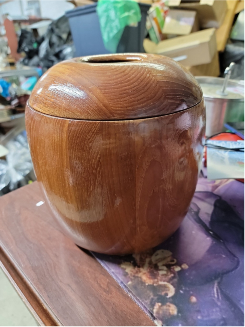 Dansk IHQ Quistgaard Teak Wood Rounded Ice Bucket Inset Lid Liner